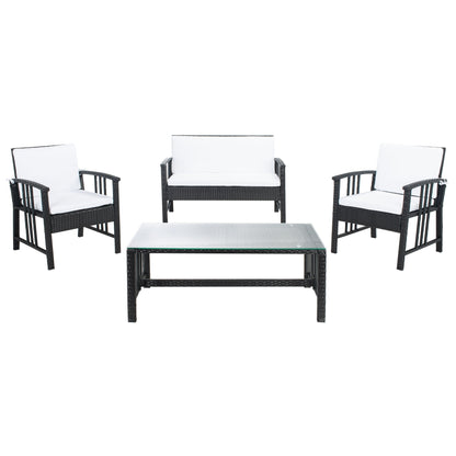 Ensemble de salon d'extérieur en osier SAFAVIEH Reslor 4 pièces - 43 l x 26 p x 31 h