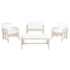 Ensemble de salon d'extérieur en osier SAFAVIEH Reslor 4 pièces - 43 l x 26 p x 31 h
