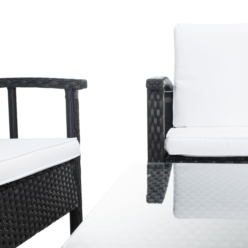 Ensemble de salon d'extérieur en osier SAFAVIEH Reslor 4 pièces - 43 l x 26 p x 31 h