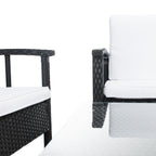 Ensemble de salon d'extérieur en osier SAFAVIEH Reslor 4 pièces - 43 l x 26 p x 31 h