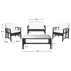 Ensemble de salon d'extérieur en osier SAFAVIEH Reslor 4 pièces - 43 l x 26 p x 31 h