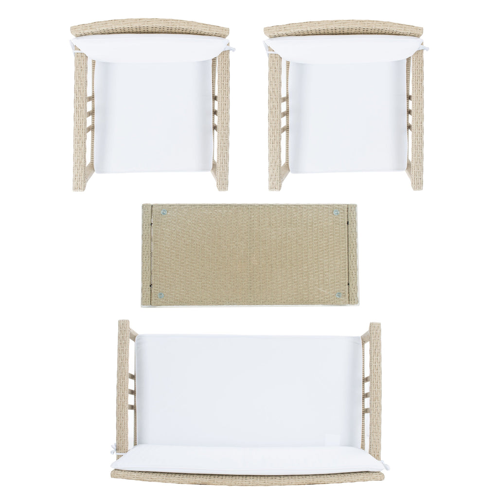 Ensemble de salon d'extérieur en osier SAFAVIEH Reslor 4 pièces - 43 l x 26 p x 31 h