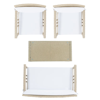Ensemble de salon d'extérieur en osier SAFAVIEH Reslor 4 pièces - 43 l x 26 p x 31 h