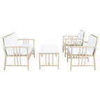 Ensemble de salon d'extérieur en osier SAFAVIEH Reslor 4 pièces - 43 l x 26 p x 31 h