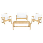 Ensemble de salon d'extérieur en osier SAFAVIEH Reslor 4 pièces - 43 l x 26 p x 31 h