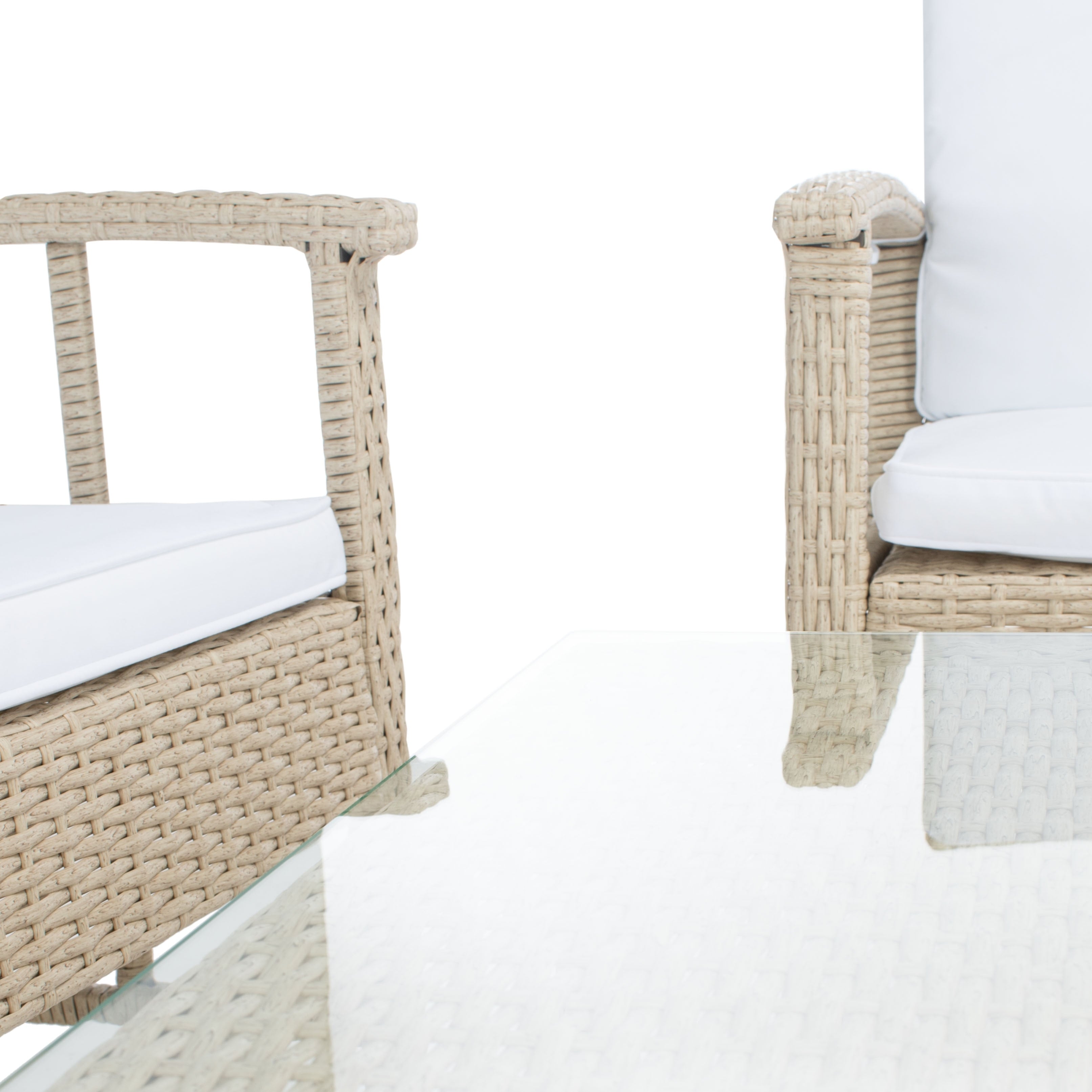 Ensemble de salon d'extérieur en osier SAFAVIEH Reslor 4 pièces - 43 l x 26 p x 31 h
