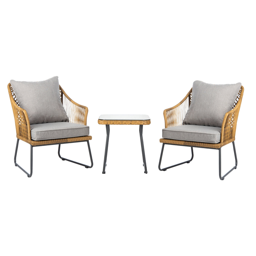 Ensemble de salon d'extérieur Rihanna 3 pièces SAFAVIEH - 19 l x 19 p x 19 h