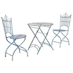 Ensemble bistrot d'extérieur 3 pièces en fer de style victorien Saige de SAFAVIEH - 28 l x 28 p x 38 h