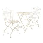 Ensemble bistrot d'extérieur 3 pièces en fer de style victorien Saige de SAFAVIEH - 28 l x 28 p x 38 h