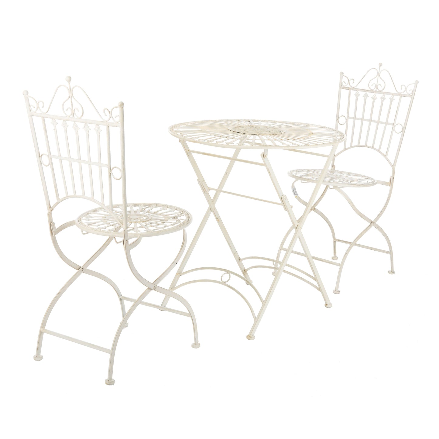 Ensemble bistrot d'extérieur 3 pièces en fer de style victorien Saige de SAFAVIEH - 28 l x 28 p x 38 h