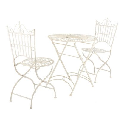 Ensemble bistrot d'extérieur 3 pièces en fer de style victorien Saige de SAFAVIEH - 28 l x 28 p x 38 h