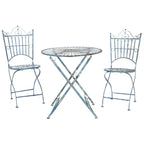 Ensemble bistrot d'extérieur 3 pièces en fer de style victorien Saige de SAFAVIEH - 28 l x 28 p x 38 h