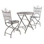 Ensemble bistrot d'extérieur 3 pièces en fer de style victorien Saige de SAFAVIEH - 28 l x 28 p x 38 h