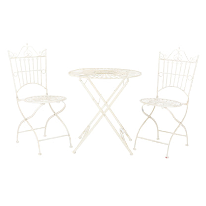 Ensemble bistrot d'extérieur 3 pièces en fer de style victorien Saige de SAFAVIEH - 28 l x 28 p x 38 h