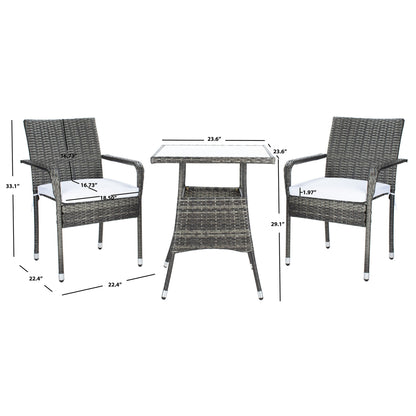Ensemble bistrot d'extérieur Sheva 3 pièces SAFAVIEH - 24 l x 24 p x 33 h