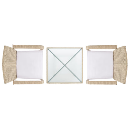 Ensemble bistrot d'extérieur Sheva 3 pièces SAFAVIEH - 24 l x 24 p x 33 h