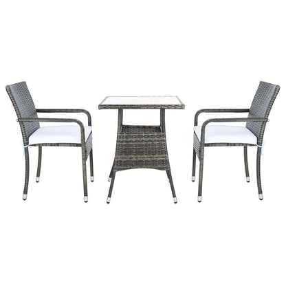 Ensemble bistrot d'extérieur Sheva 3 pièces SAFAVIEH - 24 l x 24 p x 33 h
