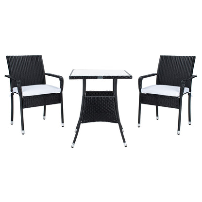 Ensemble bistrot d'extérieur Sheva 3 pièces SAFAVIEH - 24 l x 24 p x 33 h