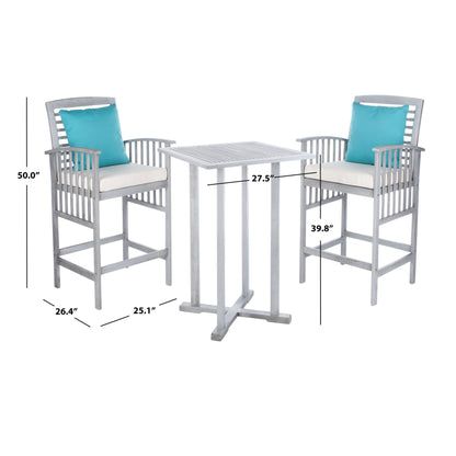 Ensemble bistrot d'extérieur Sheyla 3 pièces SAFAVIEH - 28 l x 28 p x 40 h