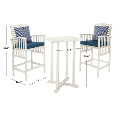 Ensemble bistrot d'extérieur Sheyla 3 pièces SAFAVIEH - 28 l x 28 p x 40 h