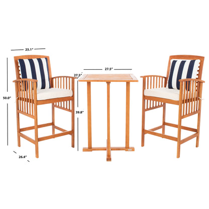 Ensemble bistrot d'extérieur Sheyla 3 pièces SAFAVIEH - 28 l x 28 p x 40 h