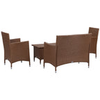 Ensemble de patio d'extérieur SAFAVIEH Simka marron/sable (4 pièces) - 43 l x 34 P x 23 H