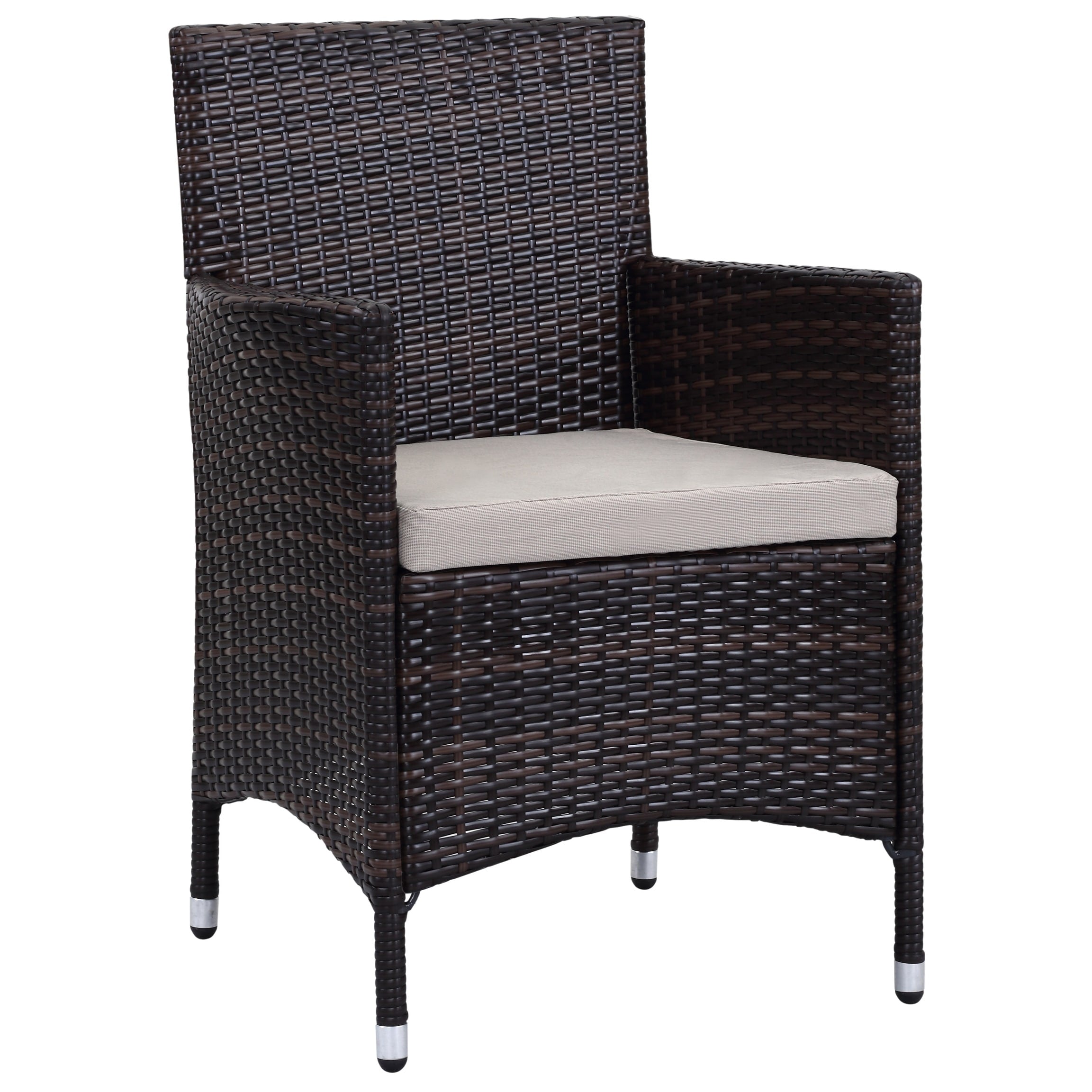 Ensemble de patio d'extérieur SAFAVIEH Simka marron/sable (4 pièces) - 43 l x 34 P x 23 H