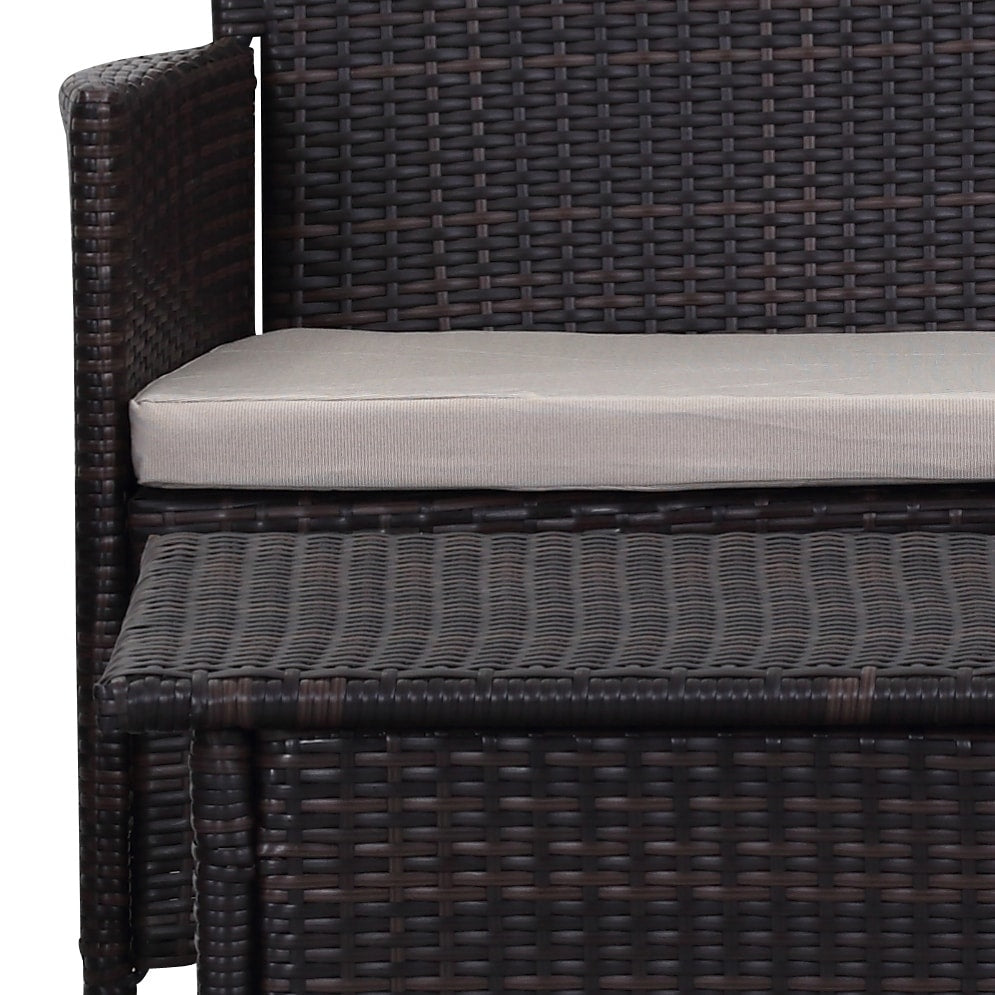 Ensemble de patio d'extérieur SAFAVIEH Simka marron/sable (4 pièces) - 43 l x 34 P x 23 H