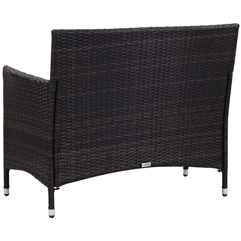 Ensemble de patio d'extérieur SAFAVIEH Simka marron/sable (4 pièces) - 43 l x 34 P x 23 H