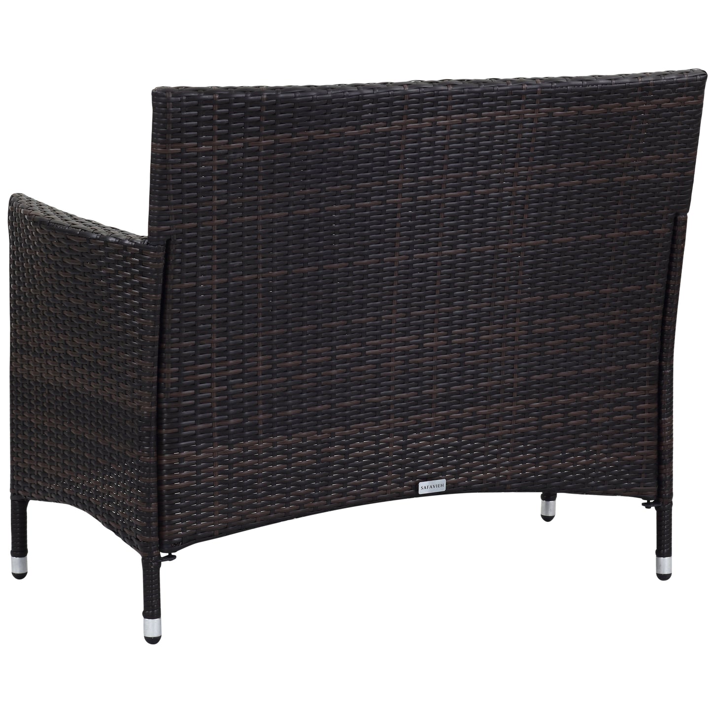 Ensemble de patio d'extérieur SAFAVIEH Simka marron/sable (4 pièces) - 43 l x 34 P x 23 H