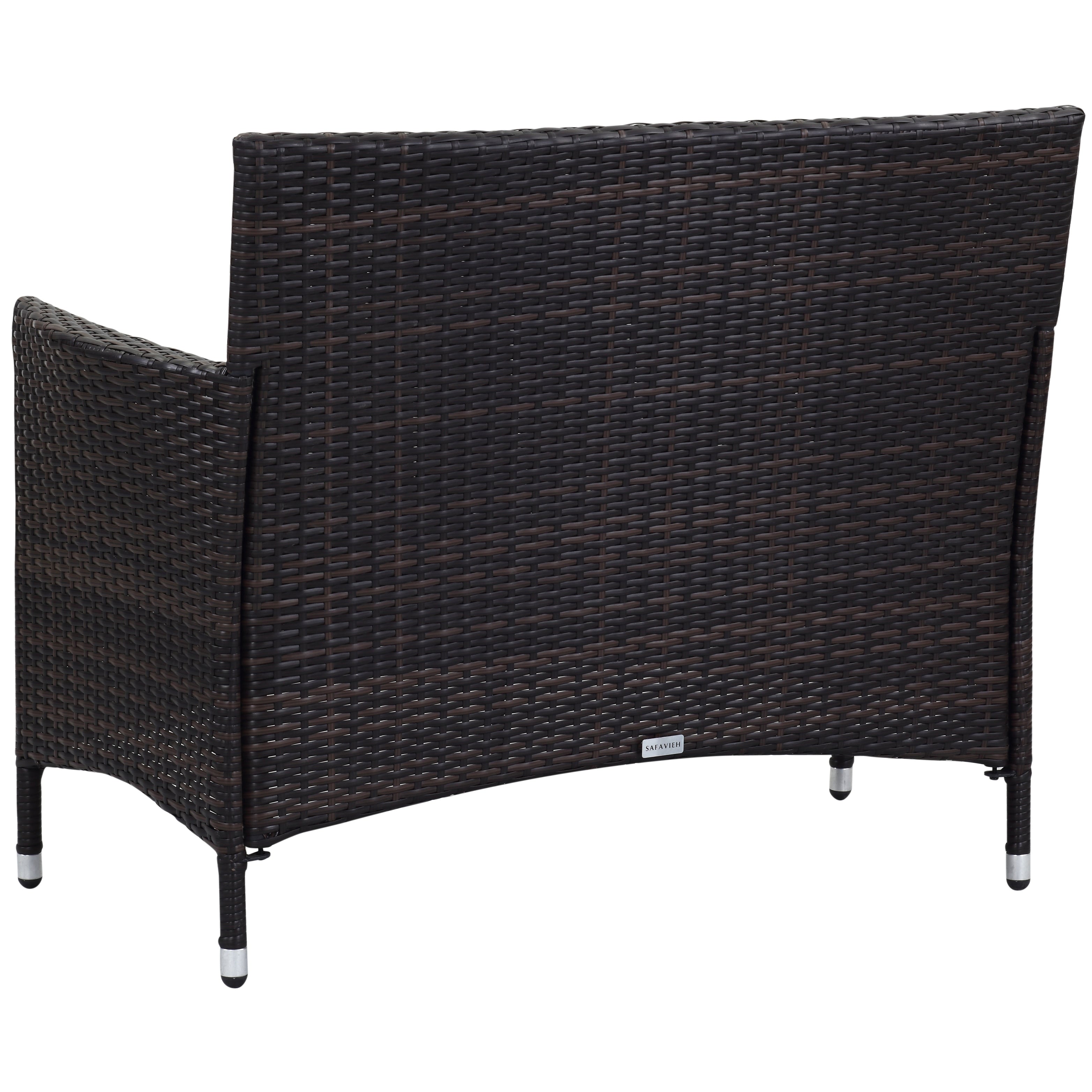 Ensemble de patio d'extérieur SAFAVIEH Simka marron/sable (4 pièces) - 43 l x 34 P x 23 H
