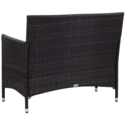 Ensemble de patio d'extérieur SAFAVIEH Simka marron/sable (4 pièces) - 43 l x 34 P x 23 H