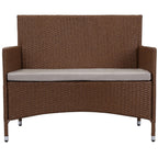 Ensemble de patio d'extérieur SAFAVIEH Simka marron/sable (4 pièces) - 43 l x 34 P x 23 H