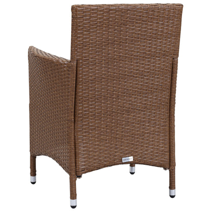 Ensemble de patio d'extérieur SAFAVIEH Simka marron/sable (4 pièces) - 43 l x 34 P x 23 H