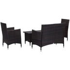 Ensemble de patio d'extérieur SAFAVIEH Simka marron/sable (4 pièces) - 43 l x 34 P x 23 H