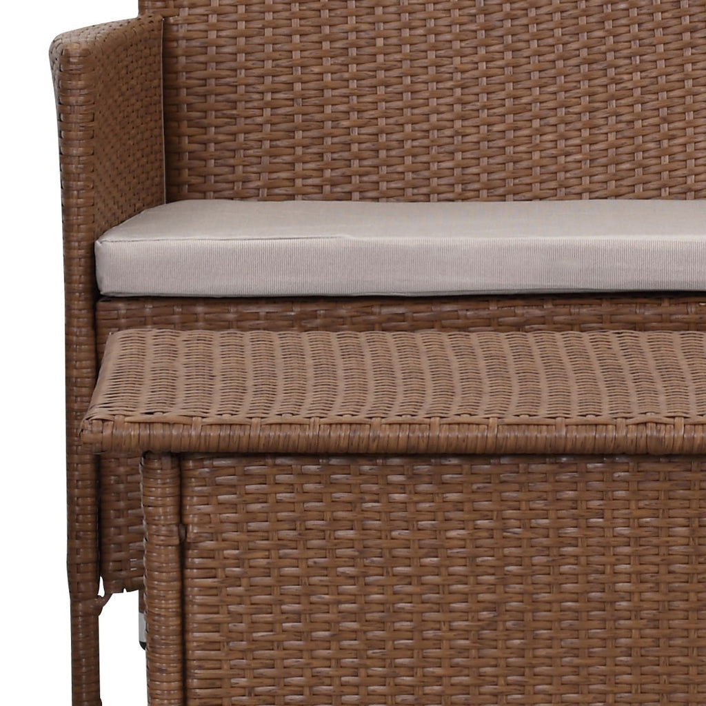 Ensemble de patio d'extérieur SAFAVIEH Simka marron/sable (4 pièces) - 43 l x 34 P x 23 H