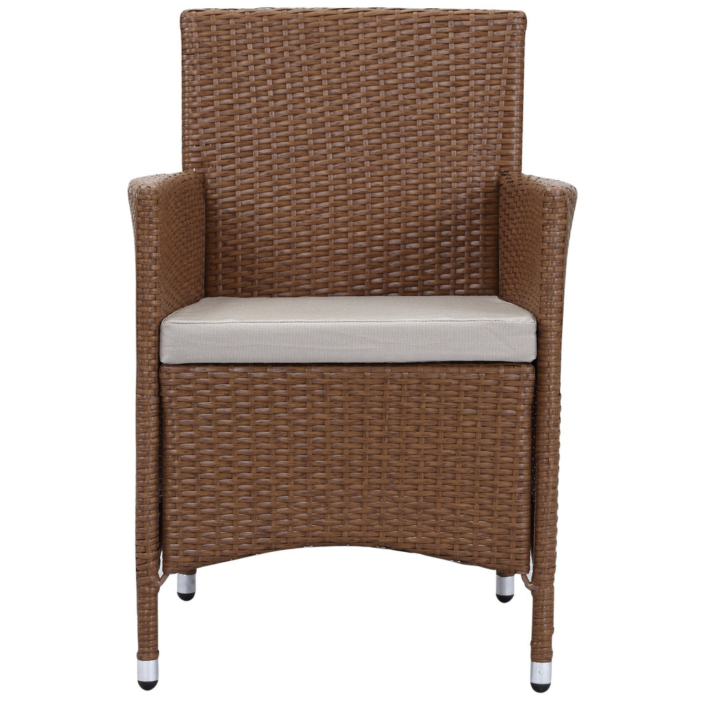 Ensemble de patio d'extérieur SAFAVIEH Simka marron/sable (4 pièces) - 43 l x 34 P x 23 H