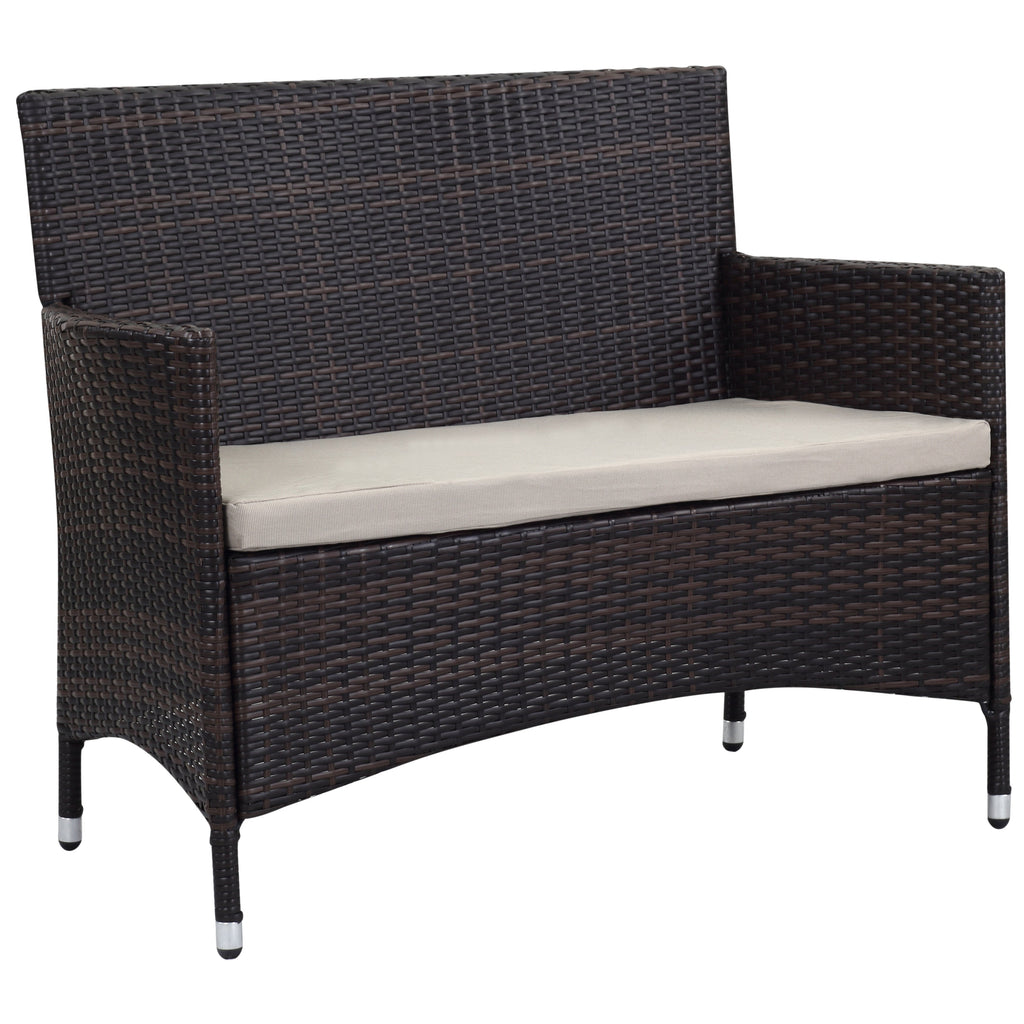 Ensemble de patio d'extérieur SAFAVIEH Simka marron/sable (4 pièces) - 43 l x 34 P x 23 H