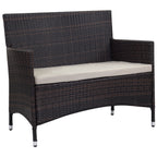 Ensemble de patio d'extérieur SAFAVIEH Simka marron/sable (4 pièces) - 43 l x 34 P x 23 H