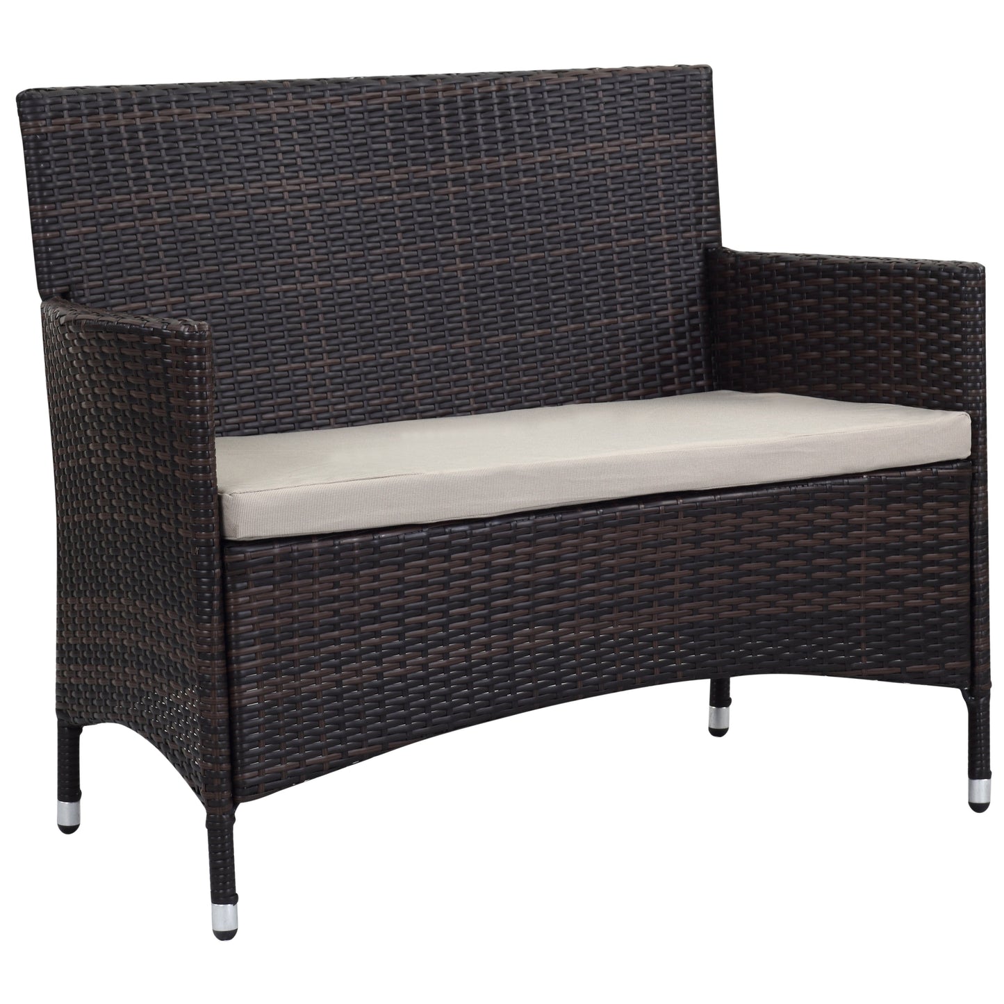 Ensemble de patio d'extérieur SAFAVIEH Simka marron/sable (4 pièces) - 43 l x 34 P x 23 H