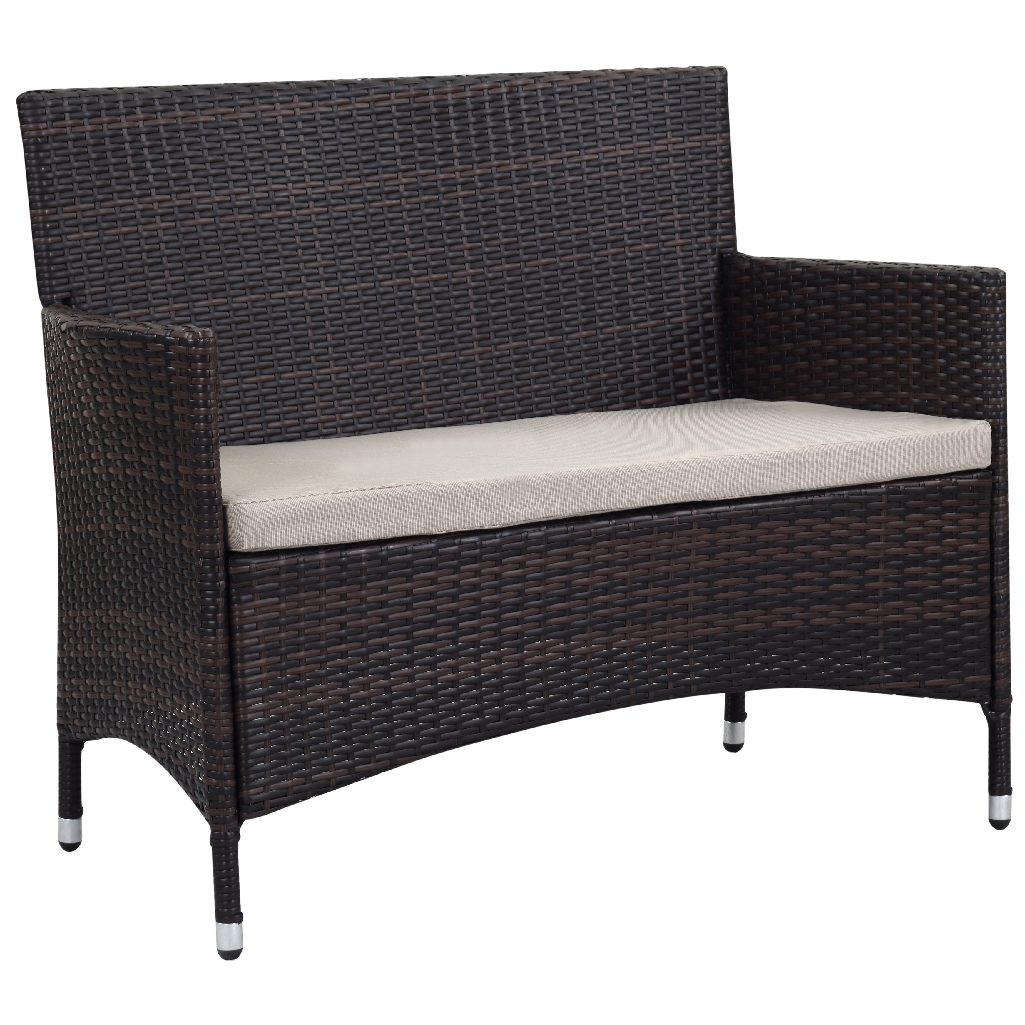 Ensemble de patio d'extérieur SAFAVIEH Simka marron/sable (4 pièces) - 43 l x 34 P x 23 H