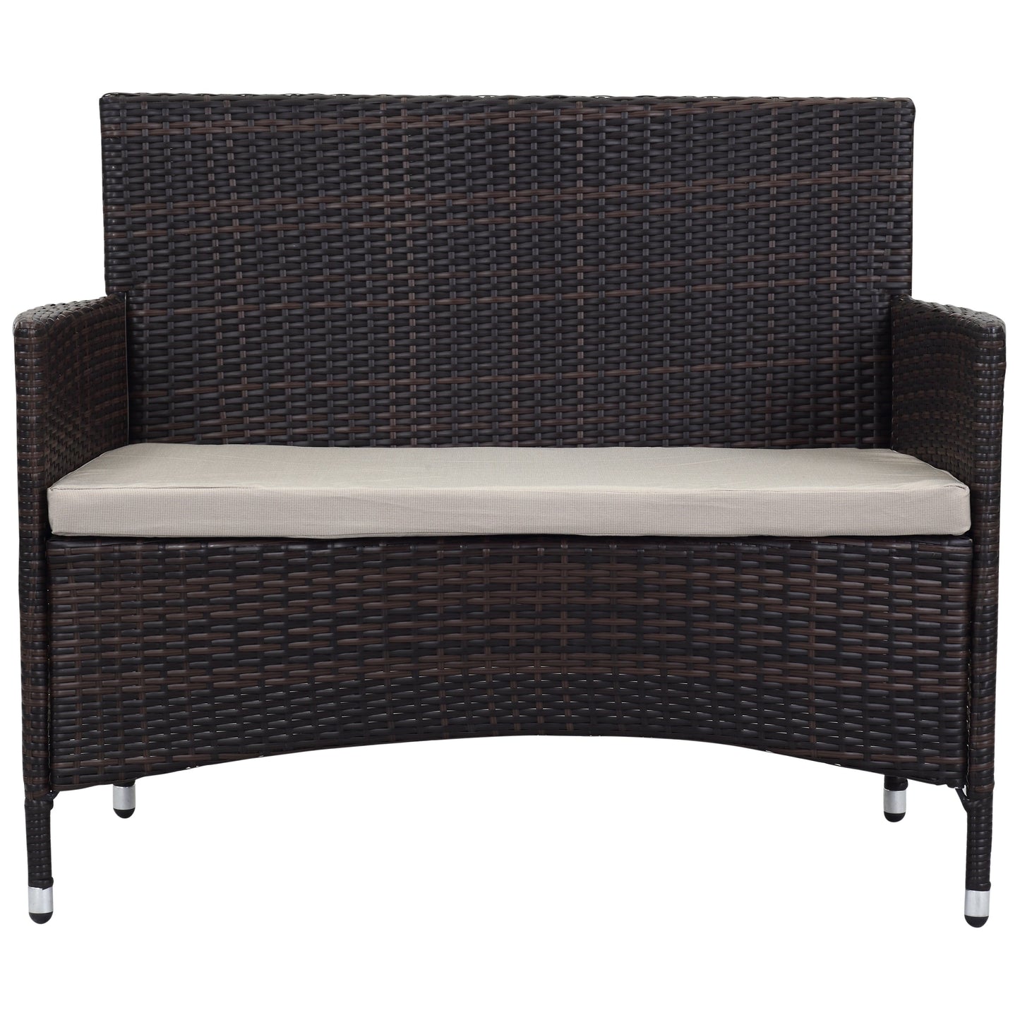 Ensemble de patio d'extérieur SAFAVIEH Simka marron/sable (4 pièces) - 43 l x 34 P x 23 H