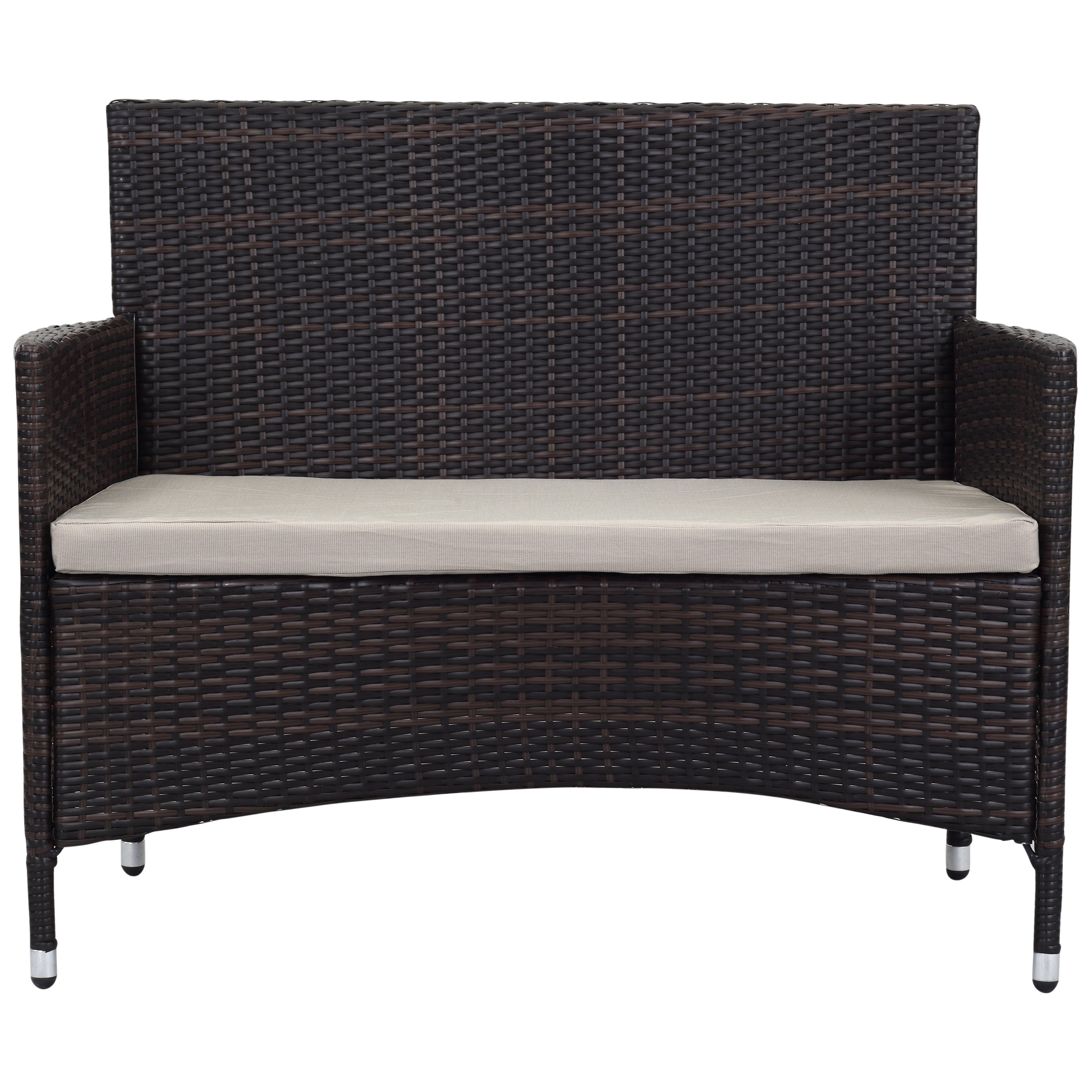 Ensemble de patio d'extérieur SAFAVIEH Simka marron/sable (4 pièces) - 43 l x 34 P x 23 H
