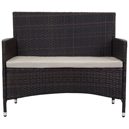 Ensemble de patio d'extérieur SAFAVIEH Simka marron/sable (4 pièces) - 43 l x 34 P x 23 H