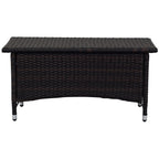 Ensemble de patio d'extérieur SAFAVIEH Simka marron/sable (4 pièces) - 43 l x 34 P x 23 H