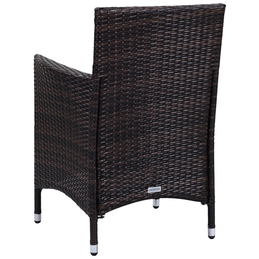 Ensemble de patio d'extérieur SAFAVIEH Simka marron/sable (4 pièces) - 43 l x 34 P x 23 H