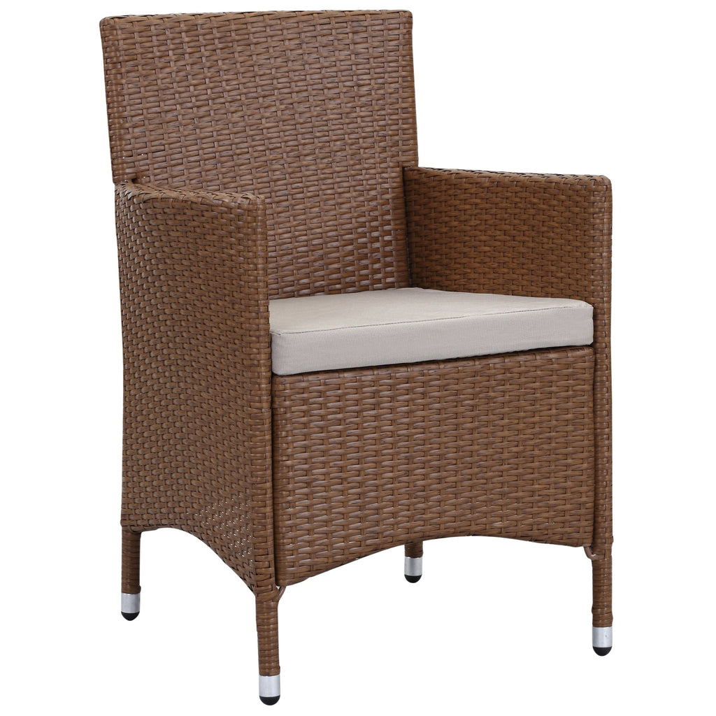 Ensemble de patio d'extérieur SAFAVIEH Simka marron/sable (4 pièces) - 43 l x 34 P x 23 H