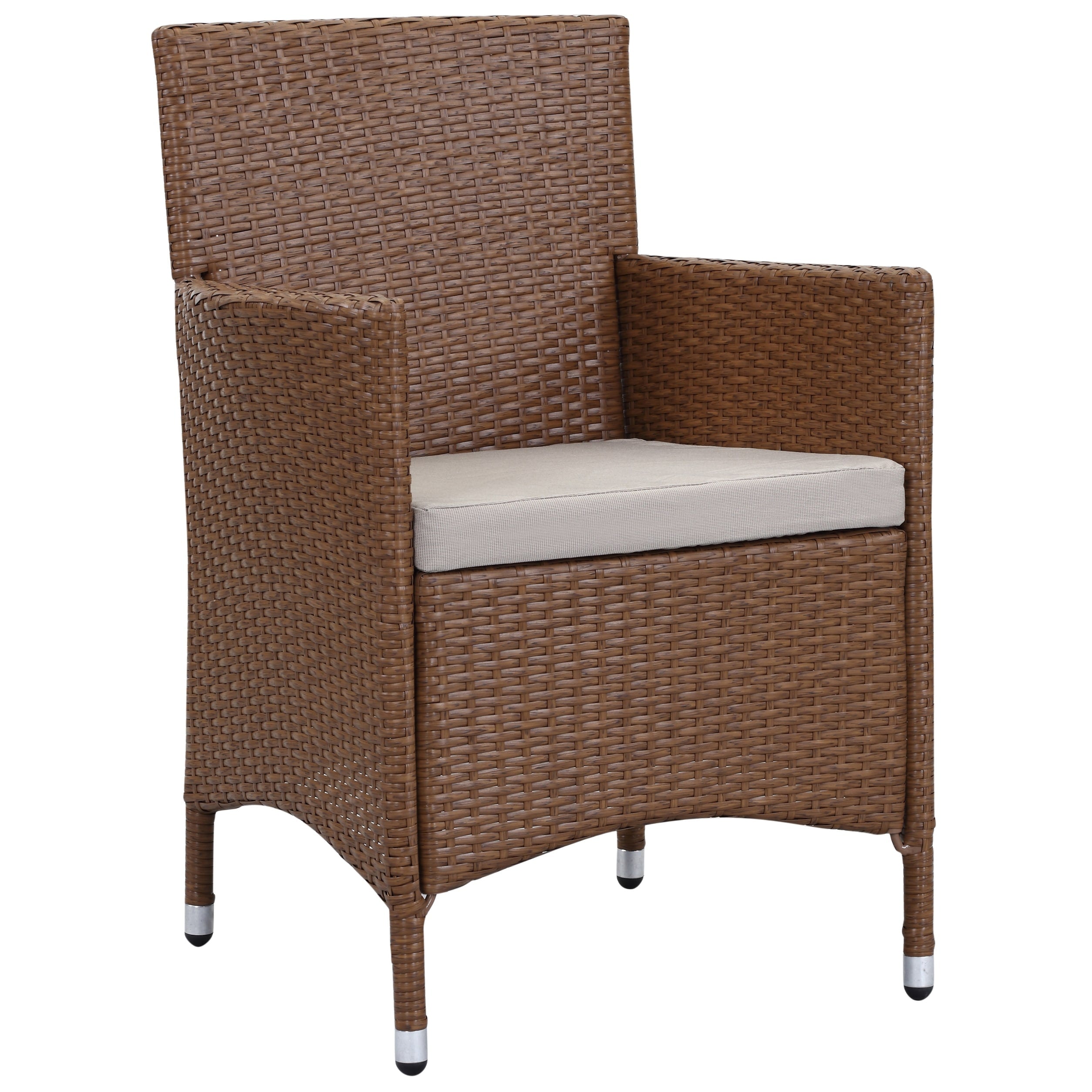 Ensemble de patio d'extérieur SAFAVIEH Simka marron/sable (4 pièces) - 43 l x 34 P x 23 H