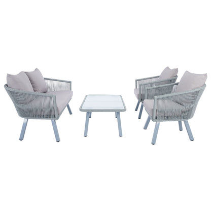Ensemble de patio extérieur Sneh-Lata 4 pièces en corde SAFAVIEH - 54 L x 27 P x 26 H