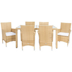 Ensemble de salle à manger d'extérieur Snezhana en osier 7 pièces SAFAVIEH - 59 x 35 x 29 cm